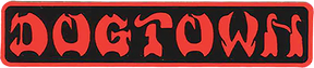 DOGTOWN BAR LOGO 8"x1.5" BLK/RED STICKER