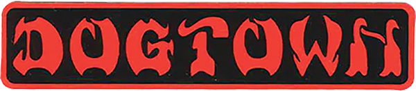 DOGTOWN BAR LOGO 8"x1.5" BLK/RED STICKER