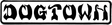 DOGTOWN BAR LOGO 8"x1.5" WHT/BLK STICKER