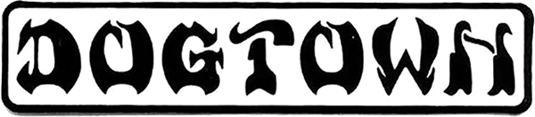 DOGTOWN BAR LOGO 8"x1.5" WHT/BLK STICKER