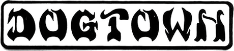 DOGTOWN BAR LOGO 8"x1.5" WHT/BLK STICKER