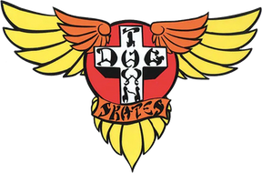 DOGTOWN WINGS 70S 4" STICKER YELLOW