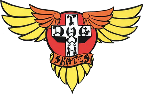 DOGTOWN WINGS 70S 4" STICKER YELLOW