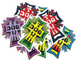 DOGTOWN 10/PACK ASSORTED CROSS LOGO STICKERS