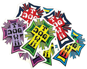 DOGTOWN 10/PACK ASSORTED CROSS LOGO STICKERS