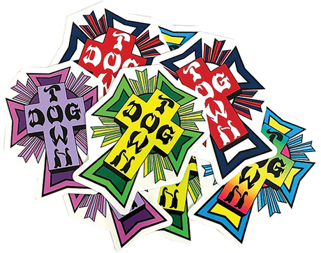DOGTOWN 10/PACK ASSORTED CROSS LOGO STICKERS