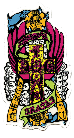 DOGTOWN DRESSEN HANDS 80'S 4" STICKER
