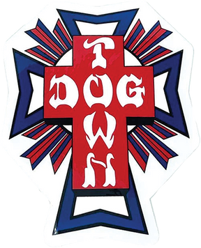 DOGTOWN 80'S CROSS LOGO DECAL 1" USA