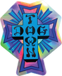 DOGTOWN 80'S CROSS LOGO DECAL 4" BLUE HOLOGRAPHIC