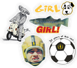 GIRL 5/PACK ASSORTED THREE DECADES LOGOS STICKER PACK