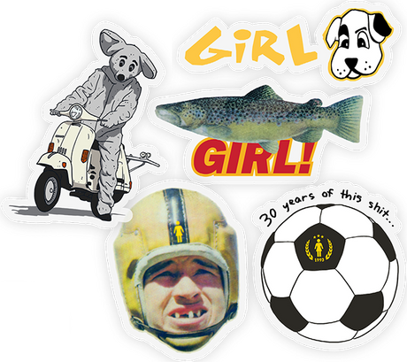 GIRL 5/PACK ASSORTED THREE DECADES LOGOS STICKER PACK