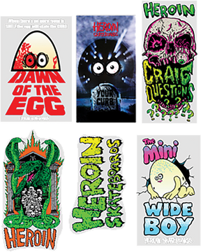 HEROIN 12PK/ASST DAWN OF THE EGG STICKERS