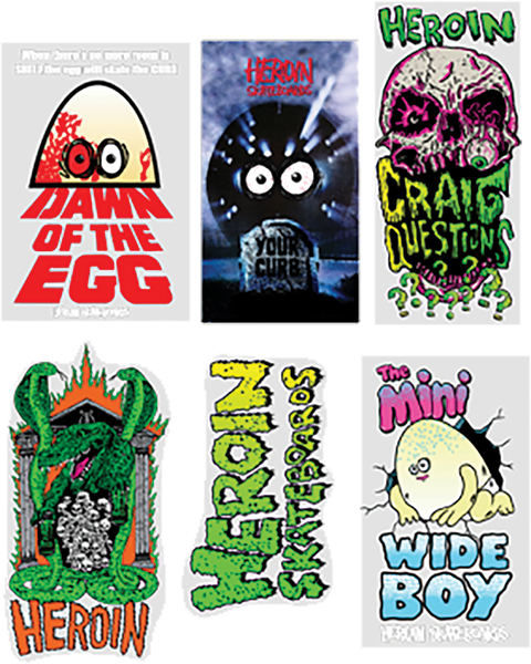 HEROIN 12PK/ASST DAWN OF THE EGG STICKERS