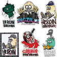 HEROIN 12/PK ASST EGGZILLA STICKERS