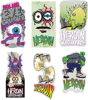 HEROIN 12/PK ASST EYE CRUSHER STICKERS