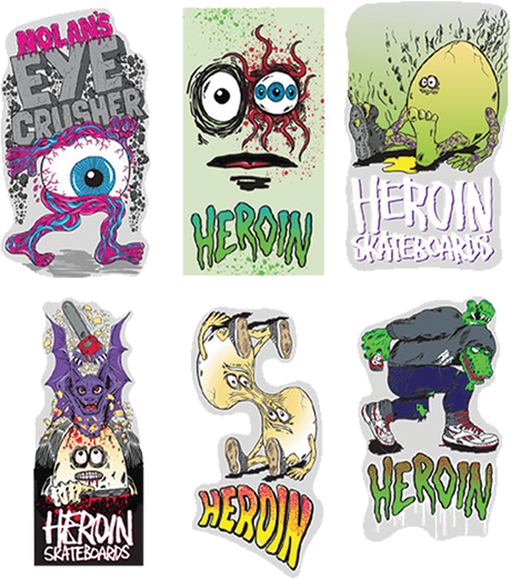 HEROIN 12/PK ASST EYE CRUSHER STICKERS