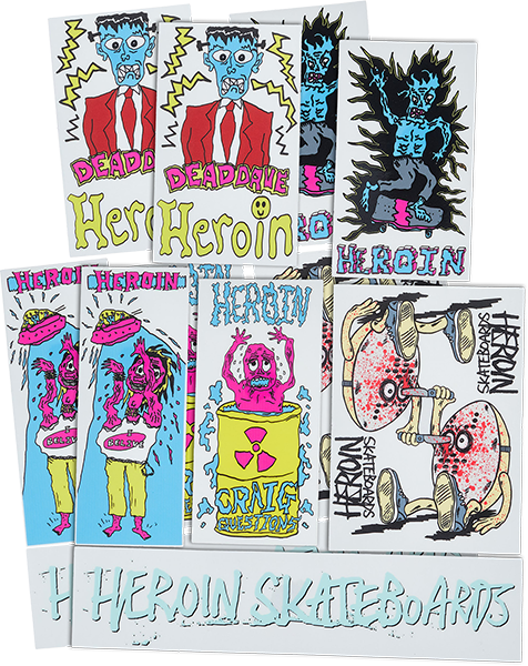 HEROIN HO22 12/PK ASSORTED STICKERS