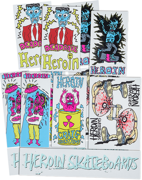 HEROIN HO22 12/PK ASSORTED STICKERS