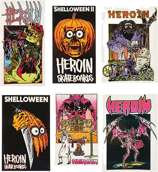 HEROIN 12/PK ASST SHELLOWEEN STICKERS