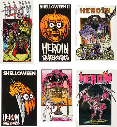 HEROIN 12/PK ASST SHELLOWEEN STICKERS
