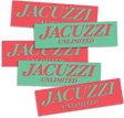 JACUZZI LOGO STICKER 2X7" SALMON/MINT
