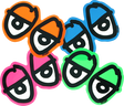 KROOKED DIECUT EYES SM DECAL STICKER (2 pack)