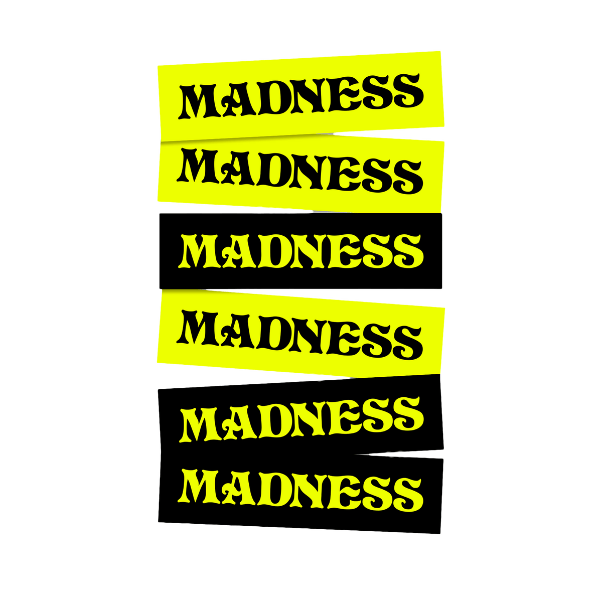 MADNESS BAR LOGO ASSORTED STICKERS 6PK