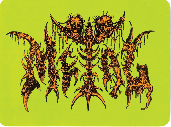 METAL ANCIENT LOGO 3X4" DECAL SINGLE LIME