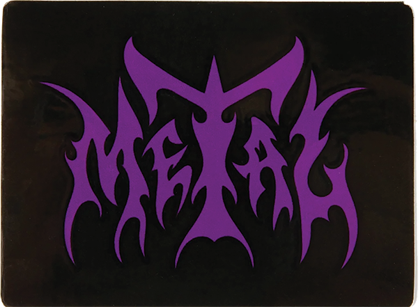 METAL LOGO SM 2.25X3" DECAL SINGLE BLK/PUR