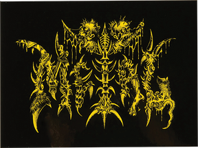 METAL LOGO LG 4.25"X6" DECAL SINGLE BLK/YEL