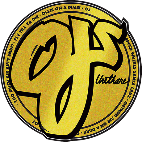 OJ CLASSIC 3"X3" GOLD FOIL STICKER (2 pack)