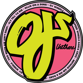 OJ CLASSIC NEON 3"X3" YEL/RED STICKER (2 pack)