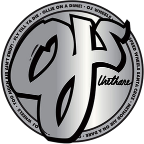 OJ SILVER AND BLACK DECAL 3.1X3.1 METALLIC FOIL STICKER