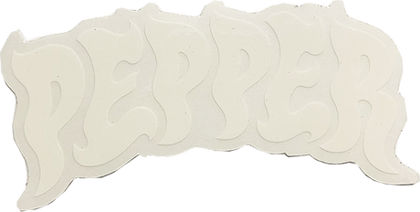 PEPPER LOGO 5" WHT/CLR STICKER SINGLE