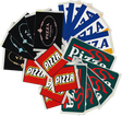 PIZZA 10/PACK ASSORTED DECALS
