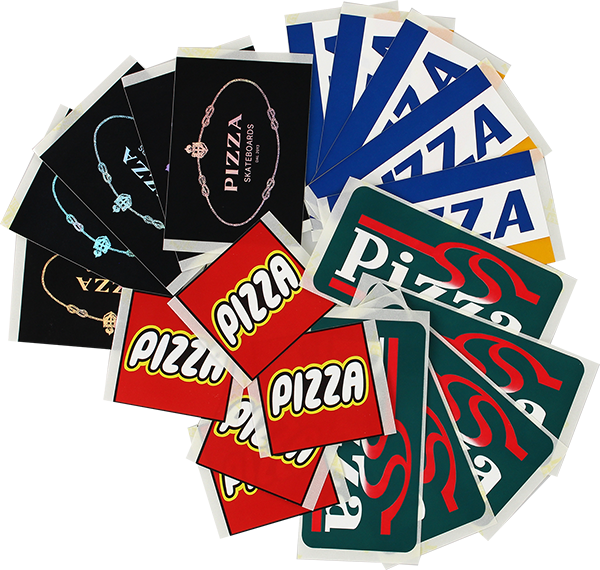 PIZZA 10/PACK ASSORTED DECALS