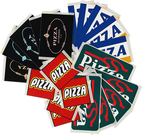 PIZZA 10/PACK ASSORTED DECALS