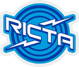 RICTA RINGS 3.25"X2.77" BLU/WHT STICKER (2 pack)