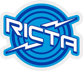 RICTA RINGS 3.25"X2.77" BLU/WHT STICKER (2 pack)