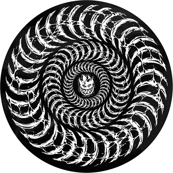SPITFIRE DECAY SWIRL MD DECAL BLACK/WHT STICKER