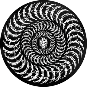 SPITFIRE DECAY SWIRL MD DECAL BLACK/WHT STICKER
