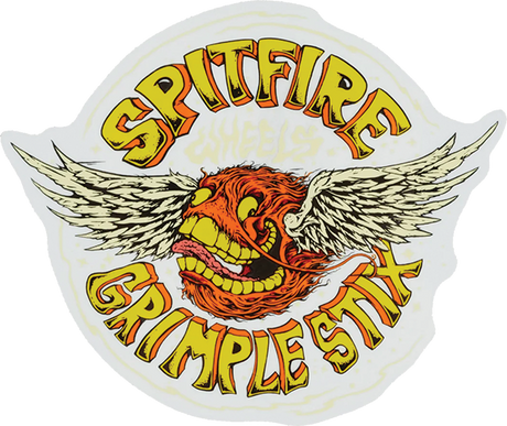 SPITFIRE FLYING GRIMPLE LG DECAL ORG/YEL