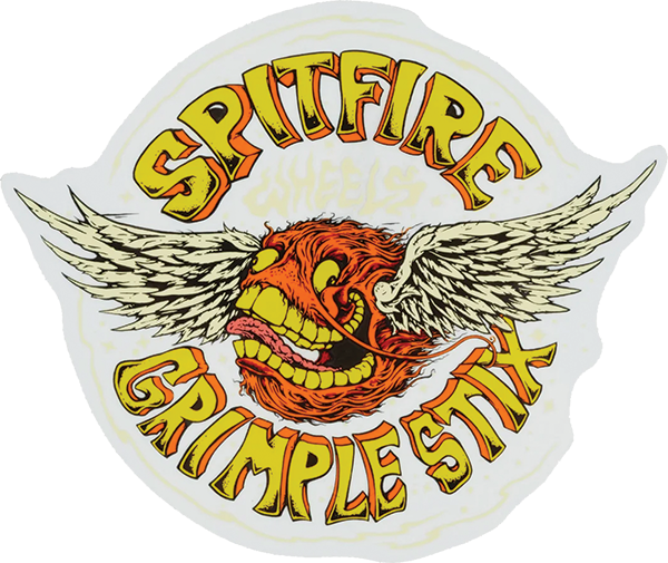 SPITFIRE FLYING GRIMPLE LG DECAL ORG/YEL