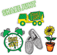 SHAKE JUNT 12/PK ASST.  SLIPPERS STICKERS