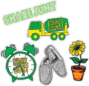 SHAKE JUNT 12/PK ASST.  SLIPPERS STICKERS
