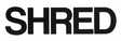 SHRED STICKERS PRINTED SHRED BOLD 4.5x1.5 WHT/BLK