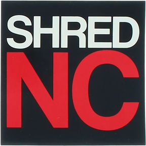SHRED STICKERS PRINTED SHRED NC STACK 3"BLK/WHT/RD