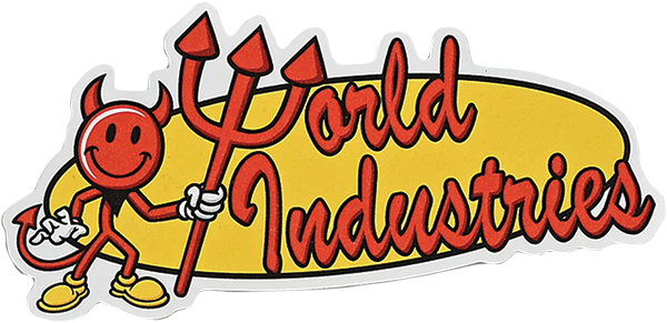 WORLD INDUSTRIES OVAL LOGO DIE CUT STICKER SINGLE