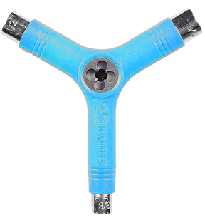 PIG SKATE SKATE TOOL-NEON BLUE tri-socket threader