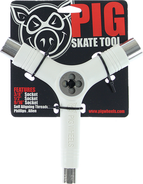 PIG SKATE SKATE TOOL-WHITE tri-socket threader